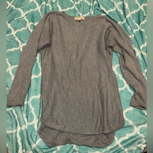 Michael Kors Womens Long Sleeve Pullover Shirt Size S Gray Sides Zip